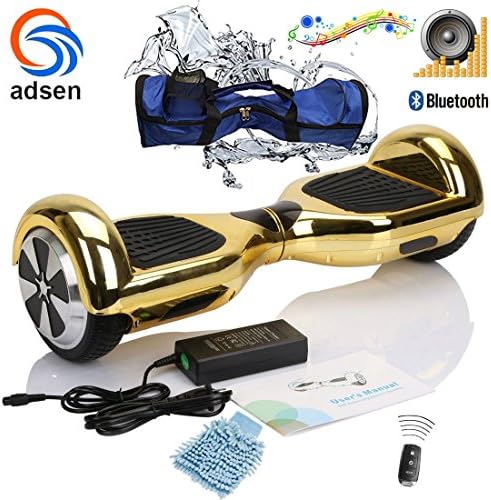 ADSEN(TM)Two Wheels Self Balance Drifting Electric Scooter and Smart scooter hoverboard segway,Free 3 PCS gifts,6.5-Inch,Gold-Chrome