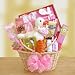 California Delicious Special Stork Delivery Baby Girl Gift Basket