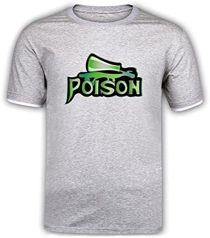 Nusj Poison Band Logo Mercerized Cotton Male T-shirts Light Grey XXXL