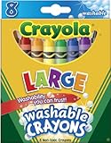 Crayola Washable Crayons, Large, 8 Colors/Box (52-3280)