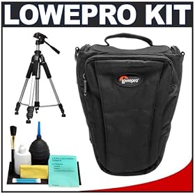 Lowepro Topload Zoom 2 (Black) Bag + Tripod + Accessory Kit for Canon Rebel XSi, XS, XTi,... by Lowepro