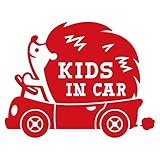 imoninn KIDS in car ステッカー　【パッケージ版】　No.37　ハリネズミさん　（赤色）