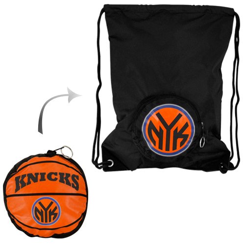 New York Knicks Tuck-Away Collapsible Backsack - Black