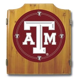 Trademark Texas A&M University dart cabinet -- includes Darts and Board