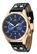 Adee Kaye #AK7234-MRG Men's Leather Band Classic Retro Chronograph Watch