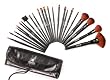 SHANY Studio Quality Natural Cosmetic Brush Set with Leather Pouch, Goat & Badger Hair, 24-Pieces