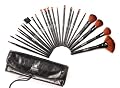 SHANY Studio Quality Natural Cosmetic Brush Set with Leather Pouch, Goat & Badger Hair, 24-Pieces