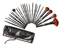 SHANY Studio Quality Natural Cosmetic Brush Set with Leather Pouch, Goat & Badger Hair, 24-Pieces