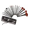 SHANY Studio Quality Natural Cosmetic Brush Set with Leather Pouch, Goat & Badger Hair, 24-Pieces
