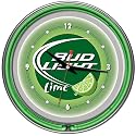 Trademark Bud Light Lime 14 Inch Neon Wall Clock, Green
