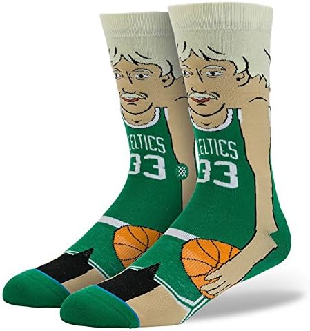 Stance Men's Larry Bird NBA Legends Crew Socks Green L