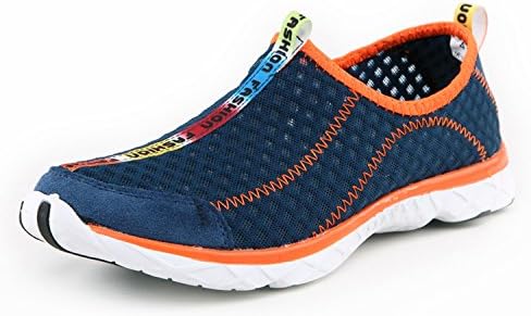 Luoine Men's Breathable Mesh Slip On Water Shoes Navy 9.5 D(M) US