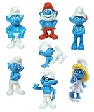2011 THE SMURFS MOVIE 2" INCH FIGURINES SET OF 7 FIGURES
