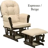 Hoop Glider & Ottoman - Espresso / Beige