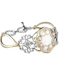 Relios Mixed Metal White Agate Statement Bracelet