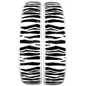 .5" Wide 2" Resin Coated Earring, Zebra Print In Zebra With Silver Finish