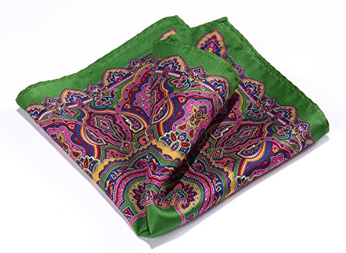 HISDERN Men's Paisley Pocket Square Handkerchief