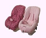 Itzy Ritzy Ritzy Rider in Pink Cocoa Damask & Pink Minky Dot Toddler Car Seat Cover