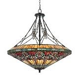 Quoizel TFRG2840VA Rose Garden 41-Inch Pendant with Eight Uplights, Valiant Bronze Finish