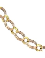 14k Two-Tone Gold Scallop Link Bracelet