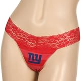 NCAA New York Giants Ladies Nostalgia Lace Trim Thong - Red (Large)