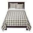 Plaid Comforter Set Gray/Black - Twin