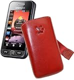 Produkt-Bild: Suncase Ledertasche (Lasche mit R&uuml;ckzugfunktion) f&uuml;r Samsung GT S5230 Star / S-5230 rot