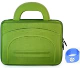 PANASONIC DVD-LS86 8.5 Portable DVD Player Case Green Nylon Hard Shell + EnvyDeal Velcro Cable Tie