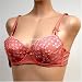  : Solb Peach satin floral bra #1376 sz 34A 36A 38A