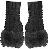 Luxury Divas Fingerless Arm Warmer Gloves With Faux Fur