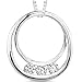 Eternal Swirl: Sterling Silver Rhodium Finish Double Circle Slider Pendant necklace with Cubic Zirconia