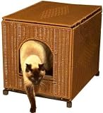Pet Supplies : Mr. Herzher's Litter Pan Cover - Dk Brn Wicker - Jumbo 23.5'L X 18'W X 20'H