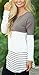 Chellysun Women's Color Block Lace Patchwork Long Sleeve Blouse Top Shirt (Medium, Grey)