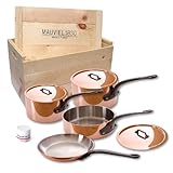 Mauviel M'heritage 150c 6400.02WC Crated 7-Piece Set with Cast Iron Handles Mauviel M'heritage 150c 6400.02WC Crated 7-Piece Set with Cast Iron Handles