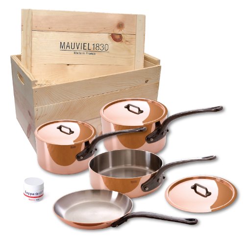 Mauviel M'heritage 150c 6400.02WC Crated 7-Piece Set with Cast Iron Handles