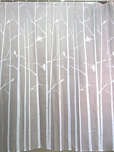 Gemdale Polyester Waterproof Mildew Resistant Shower Curtain Liner, Grey Forest Pattern Shower Curtains