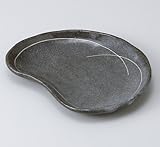 黒化粧彫結びそら豆皿　5個組 【美濃焼　和皿】