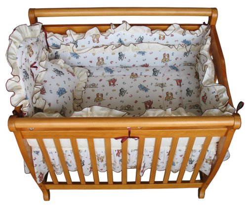 6 Piece Zoo Animals Mini Crib Bedding Set