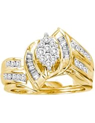 0.65CTW DIAMOND FLOWER BRIDAL SET
