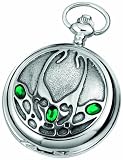 Woodford 1914/SK Men's  Chrome finish  Archibald Knox pattern  Skeleton movement  Pocket watch with chain (suitable for engraving)