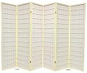 6ft. Window Pane Japanese Shoji Folding Privacy Screen Room Divider - 6 Panel Ivory