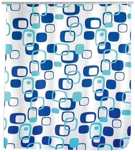 WENKO 19179100 Duschvorhang Geometrix - hochwertiges Textilgewebe, 180 x 200 cm