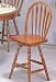 Set of 2 Country Style Arrow Back Windsor Style Swivel Bar Stool