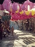 Figure in Wool Dyers Textile Souk, Marrakesh, Morocco, Africa Premium Photographic Poster Print by Jj Travel Photography, 30x40