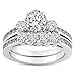 CERTIFIED 14k White Gold Round Diamond Ladies Bridal Ring Engagement Matching Band Set (1.75 cttw, F-G-H Color, SI-I Clarity)