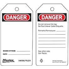 Master Lock "Danger" Tag, Plastic, 5-3/4" Height, 3" Width