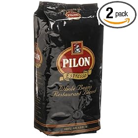 Pilon Espresso Whole Bean Restaurant Blend, 16-Ounce Bags (Pack of 2)