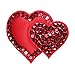 ID 3232 Pair of Sequin Heart Patch Valentines Day Embroidered Iron On Applique