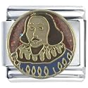 Shakespeare Hand Painted Italian Charm Bracelet