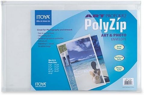 Art Profolio PolyZip Art & Photo Envelope - 1.25" Expansion - 11" x 17" - 1 Each - Clear